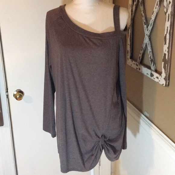 Miselon Tops - Women’s Brown Long Sleeve Top 2XL